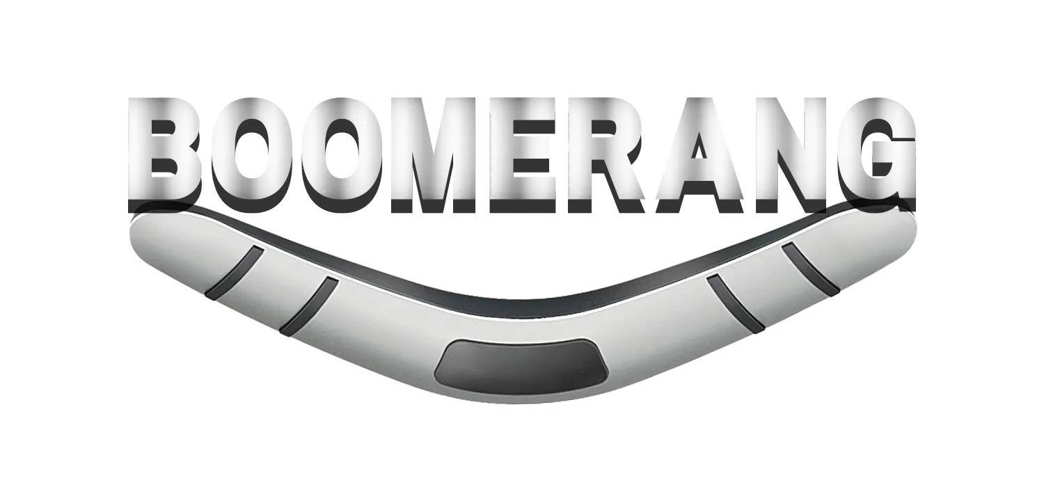 A silver and black logo for the company domerad.